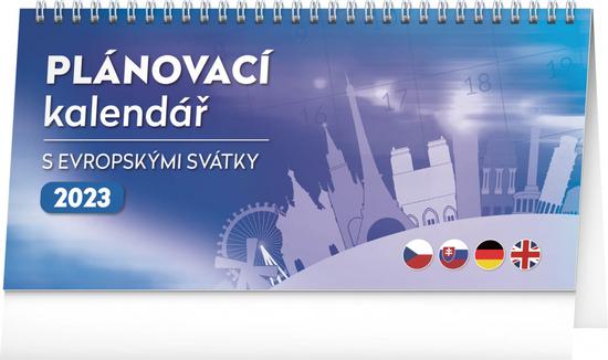 Plánovací kalendář s evropskými svátky 2023 - stolní kalendář