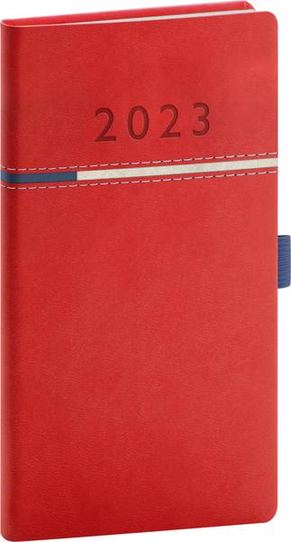 Kapesní diář Tomy 2023 červenomodrý