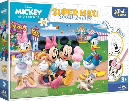 TREFL Oboustranné puzzle Mickey Mouse: Na pouti SUPER MAXI 24 dílků - 41005