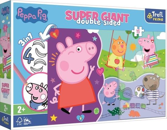 Levně TREFL Oboustranné Prasátko Peppa SUPER GIANT 15 dílků