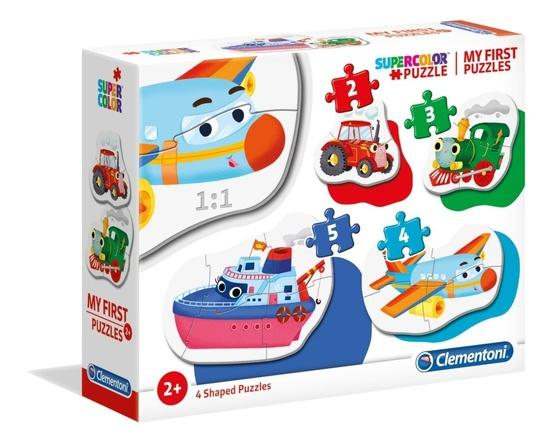 Levně CLEMENTONI Moje první puzzle Dopravní prostředky 4v1 (2,3,4,5 dílků)