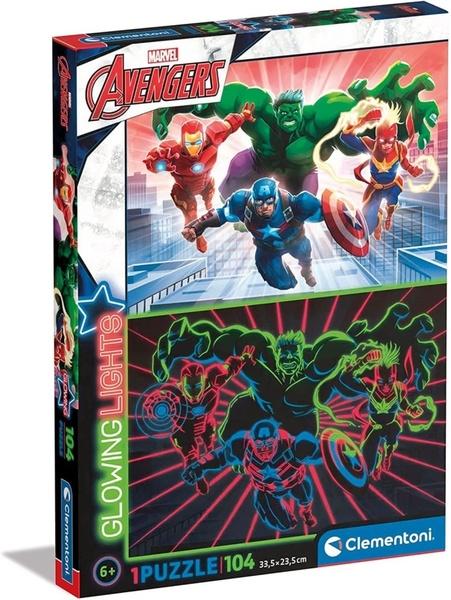 Levně CLEMENTONI Svítící puzzle Marvel: Avengers 104 dílků