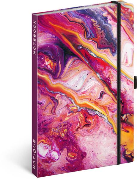 Levně Notes Marble linkovaný 13 x 21 cm