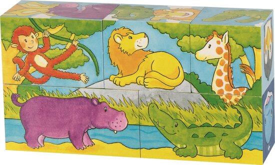 GOKI Dřevěné kostky Safari a Arktida, 5 kostek - 57686