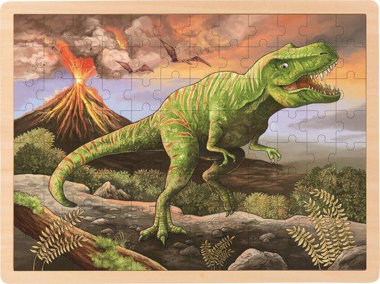 GOKI Dřevěné puzzle T-Rex 96 dílků - 57389