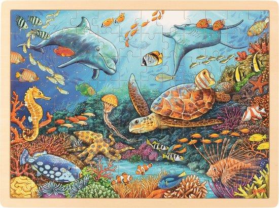GOKI Dřevěné puzzle Velký bariérový útes 96 dílků - 57432