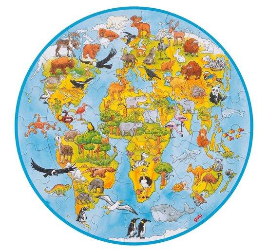 GOKI Kulaté puzzle Svět XXL 49 dílků - 57711