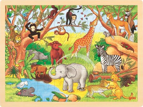 GOKI Dřevěné puzzle Afrika 48 dílků - 57892
