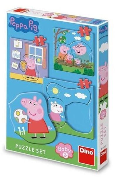 Levně DINO Baby puzzle Prasátko Pepina a rodina 3v1 (3,4,5 dílků)