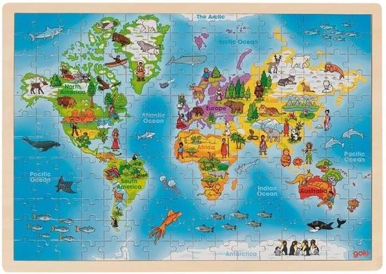 Levně GOKI Dřevěné puzzle Náš svět 192 dílků