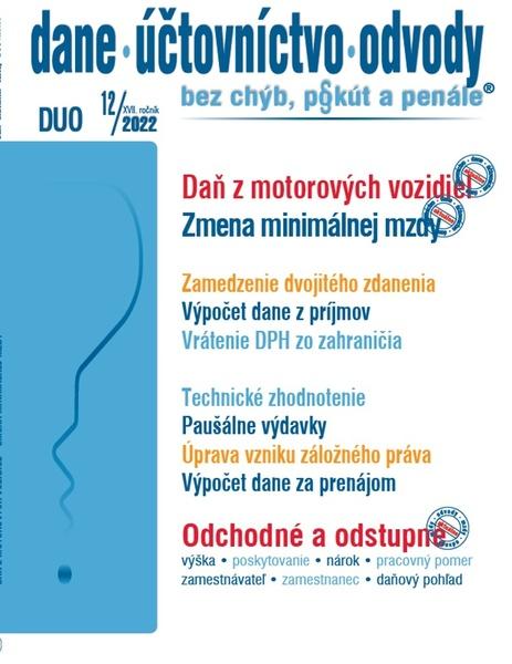 DUO 12/2022 – Daň z motorových vozidiel