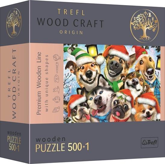 TREFL Wood Craft Origin puzzle Vánoční psi 501 dílků - 20173