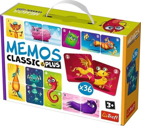 TREFL Pexeso Classic&Plus Roztomilé příšerky 3v1 - 02273