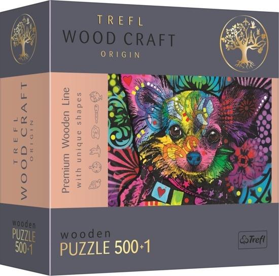 TREFL Wood Craft Origin puzzle Barevné štěně 501 dílků - 20160