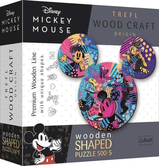 Levně TREFL Wood Craft Origin puzzle Mickey Mouse 505 dílků