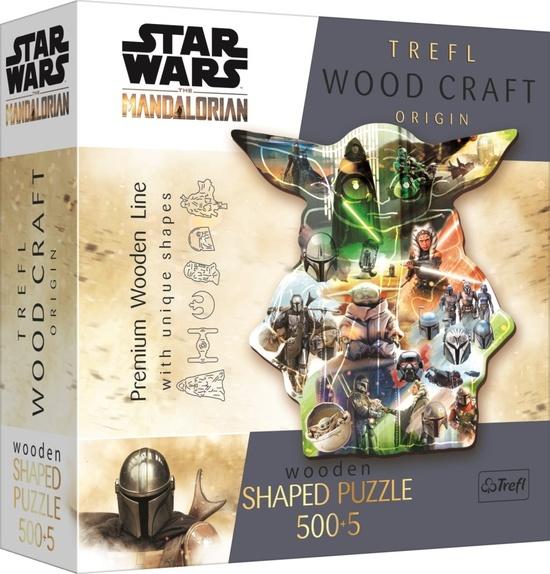 Levně TREFL Wood Craft Origin puzzle The Mandalorian: Záhadný Grogu 505 dílků
