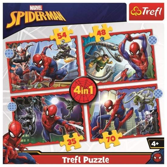 TREFL Puzzle Hrdinný Spiderman 4v1 (35,48,54,70 dílků) - 34384