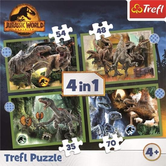 TREFL Puzzle Jurský svět: Nadvláda 4v1 (35,48,54,70 dílků) - 34607