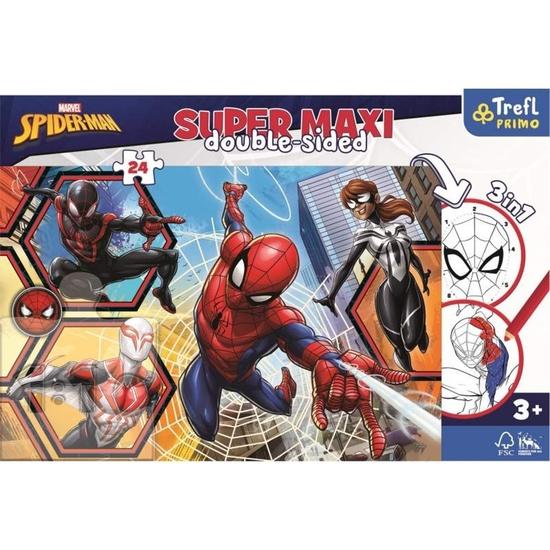 Levně TREFL Oboustranné puzzle Spiderman jde do akce SUPER MAXI 24 dílků