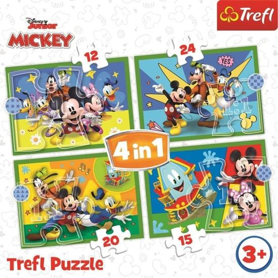 TREFL Puzzle Mickeyho klubík: S přáteli 4v1 (12,15,20,24 dílků) - 34616