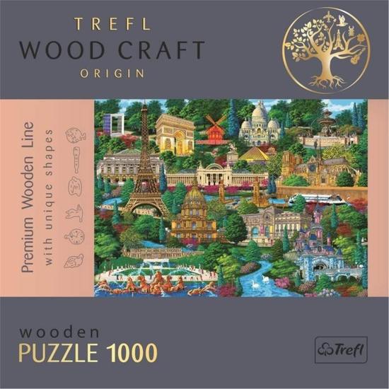 TREFL Wood Craft Origin puzzle Slavná místa Francie 1000 dílků - 20150