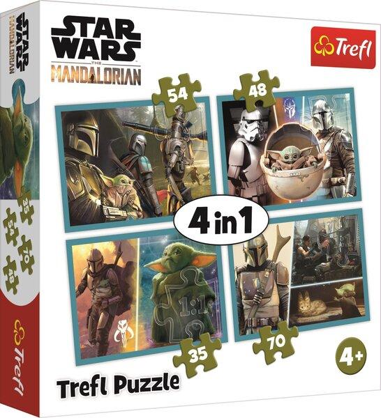 TREFL Puzzle Mandalorian a jeho svět 4v1 (35,48,54,70 dílků) - 34377