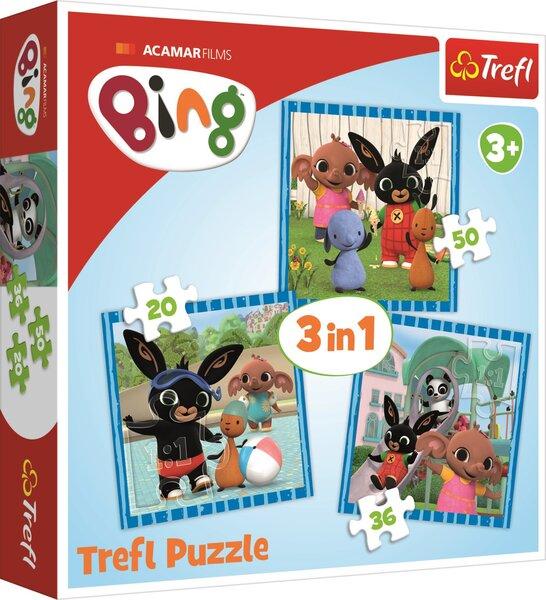 TREFL Puzzle Bing: Zábava s přáteli 3v1 (20,36,50 dílků) - 34851