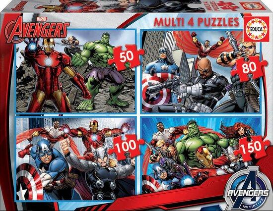 EDUCA Puzzle Avengers 4v1 (50,80,100,150 dílků) - 16331