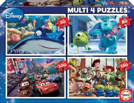 EDUCA Puzzle Disney Pixar Mix 4v1 (50,80,100,150 dílků) - 15615