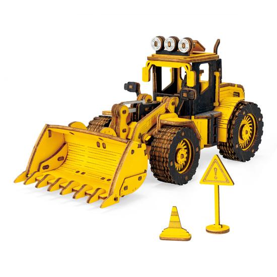 ROBOTIME Rokr 3D dřevěné puzzle Buldozer 211 dílků - TG509K