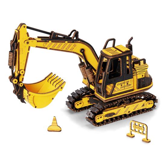 ROBOTIME Rokr 3D dřevěné puzzle Bagr 395 dílků - TG508K
