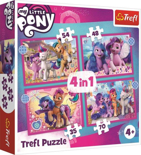 TREFL Puzzle My Little Pony: Barevní poníci 4v1 (35,48,54,70 dílků) - 34375