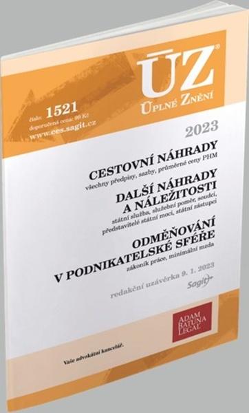 ÚZ 1521 Cestovní náhrady - 9788074885624