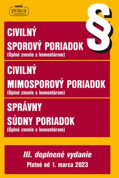 Civilný sporový poriadok, Civilný mimosporový poriadok, Správny súdny poriadok - 9788082700056