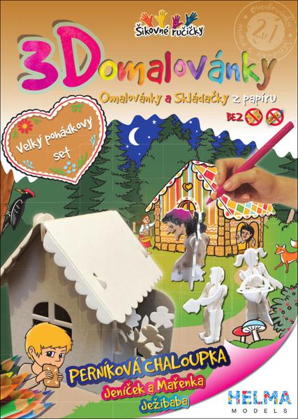 Levně 3D omalovánka A4 SET Perníková chaloupka