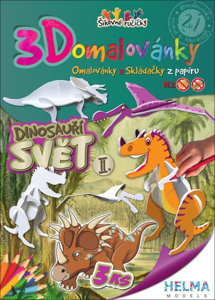 Levně 3D omalovánka A4 SET Dinosauří svět