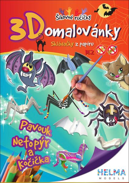 Levně 3D omalovánky Pavouk, Netopýr a kočička