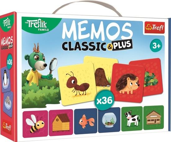 Levně TREFL Pexeso Classic&Plus Zvířátka a jejich domečky 3v1