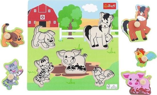 TREFL Dřevěná vkládačka Farma - 61622