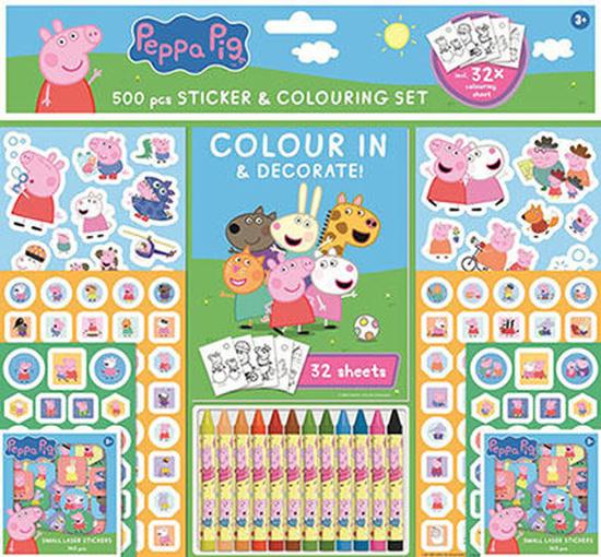 Levně Samolepkový set s omalovánkami 500 Peppa Pig