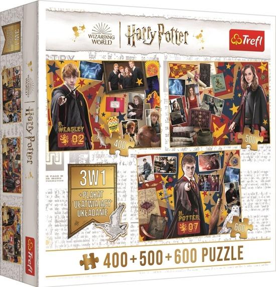 TREFL Puzzle Harry Potter: Ron, Hermiona a Harry 400 + 500 + 600 dílků - 91826