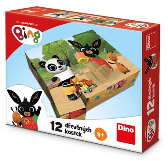 Levně DINO Obrázkové kostky Bing, 12 kostek