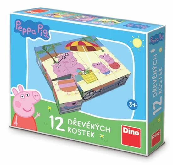Levně Dino kostky Peppa pig 12 ks