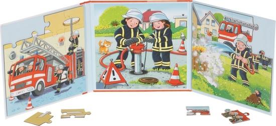 GOKI Magnetická puzzle kniha Hasičský sbor 2x20 dílků - 57385