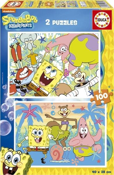 EDUCA Puzzle Sponge Bob 2x100 dílků - 19389