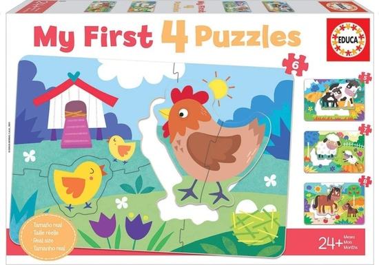 EDUCA Moje první puzzle Maminky a mláďátka 4v1 (5,6,7,8 dílků) - 18899