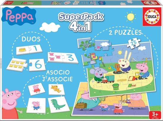Levně Educa domino a pexeso Peppa Pig Disney Superpack 4v1