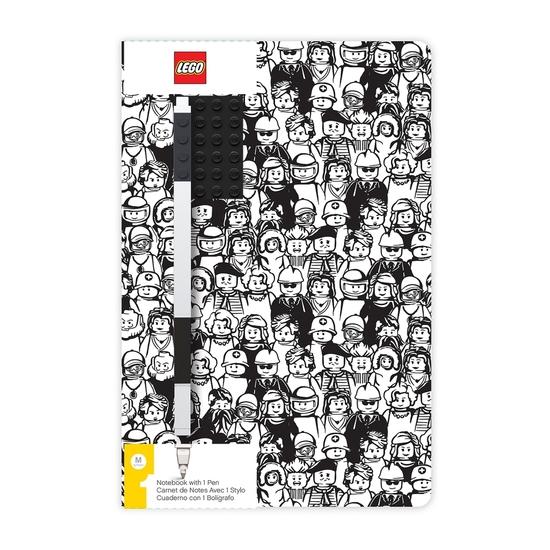 LEGO Stationery Zápisník A5 s černým perem Minifigure Brick - 52379