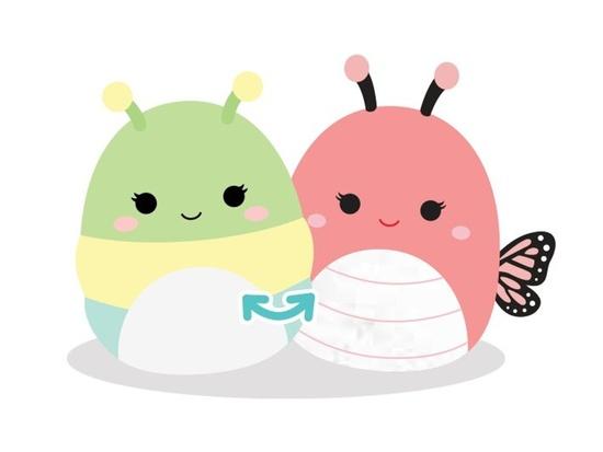 SQUISHMALLOWS 2v1 housenka Rutabaga a motýl Andreina - SQFP00061