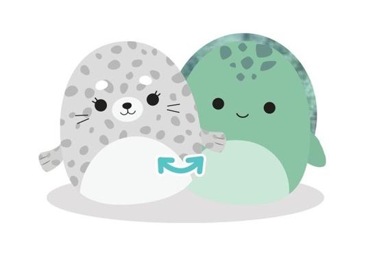 SQUISHMALLOWS 2v1 tuleň Odile a želva Cole - SQFP00062